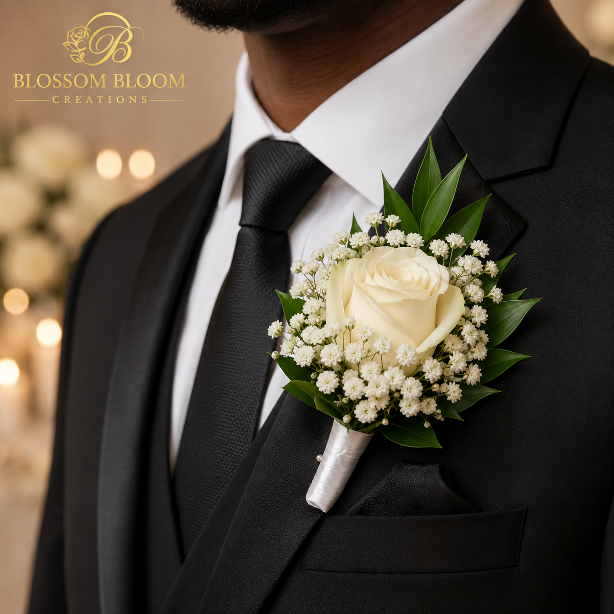 Ivory Elegance Rose Buttonhole