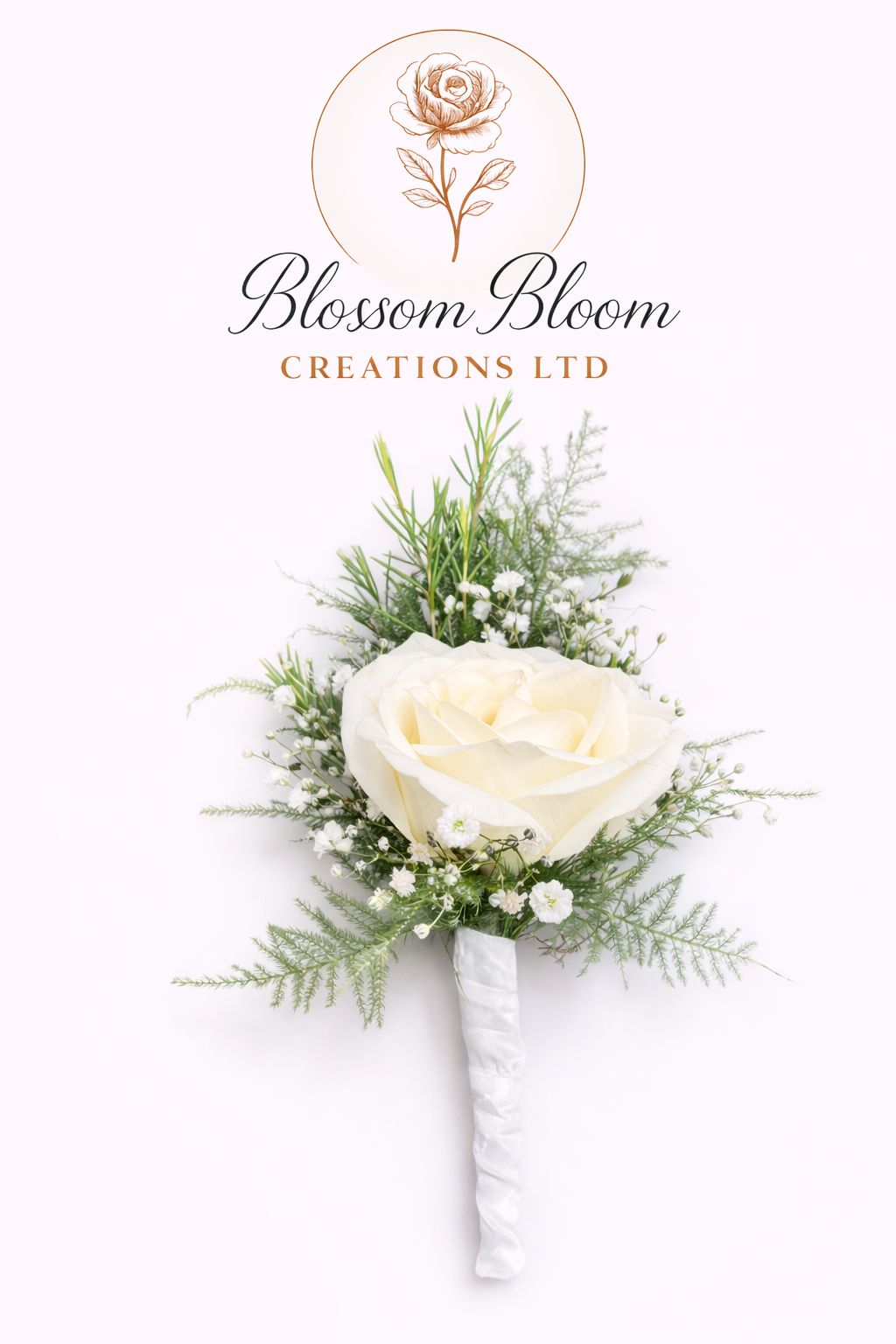 Ivory Elegance Rose Buttonhole