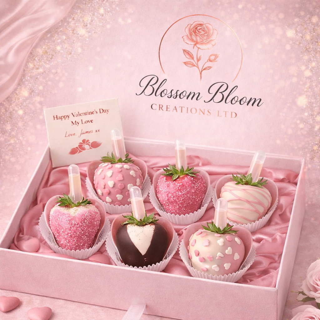 Luxury Pink Chocolate Covered Strawberries London – Elegant Gift Box