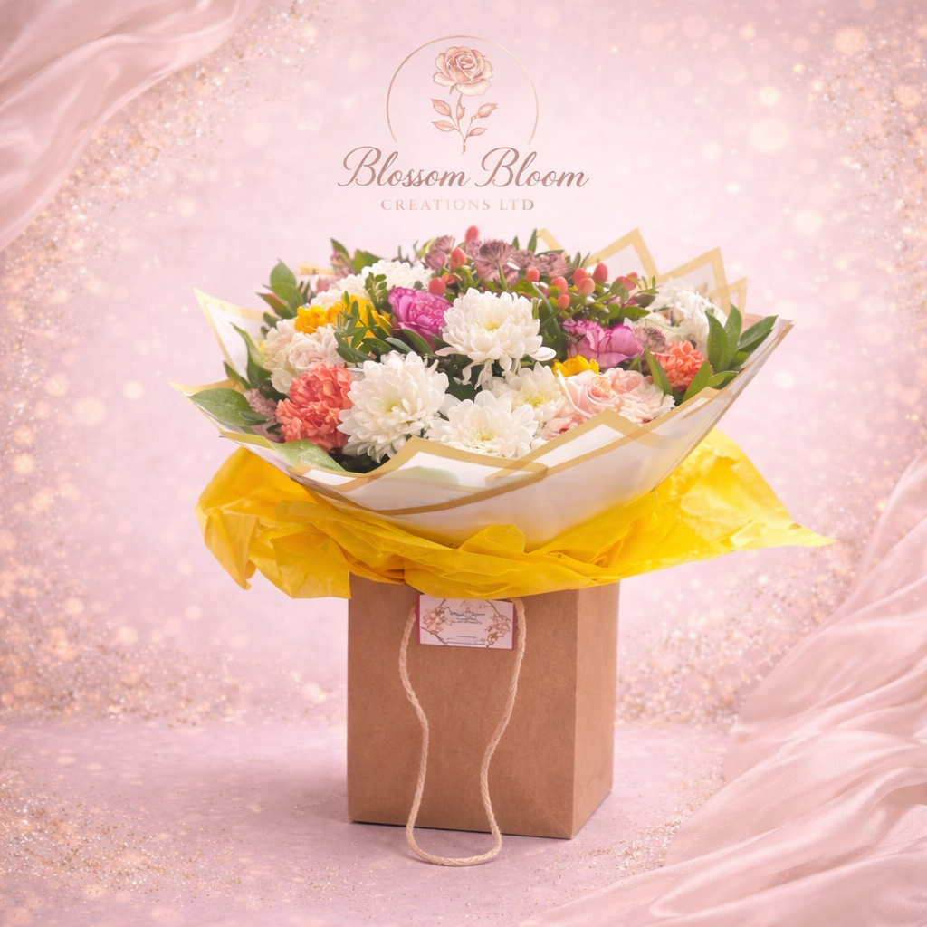 🌼 Sunshine Mixed Blossom Gift Bag Bouquet