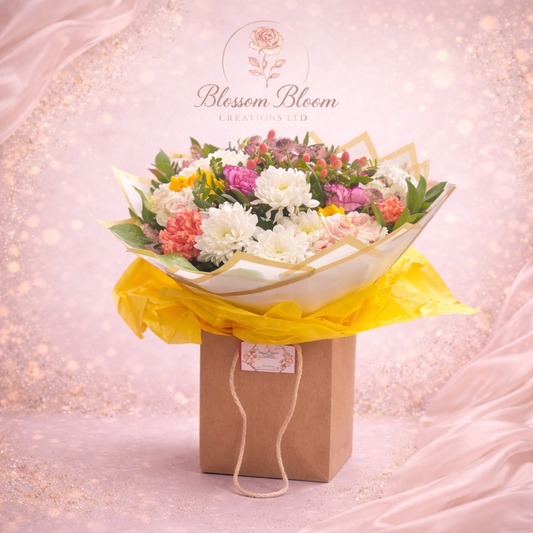 🌼 Sunshine Mixed Blossom Gift Bag Bouquet