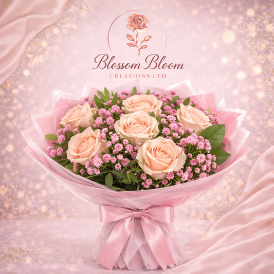 🌸 Blush Elegance Rose Bouquet