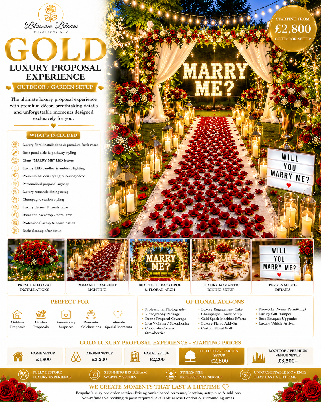 Gold Luxury Proposal Experience