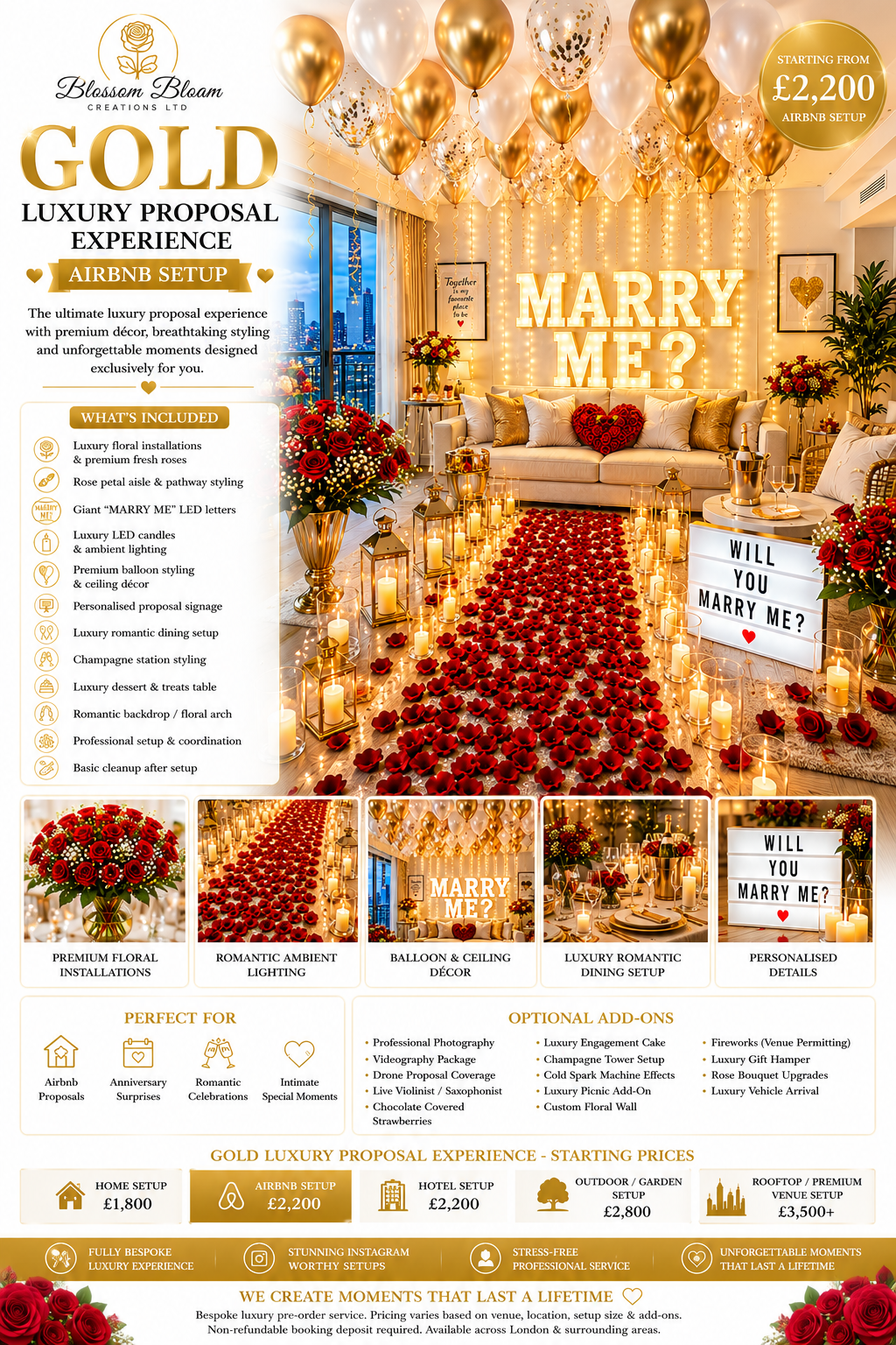 Gold Luxury Proposal Experience