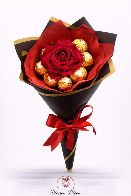 Luxury Red Rose and Ferrero Rocher Bouquet