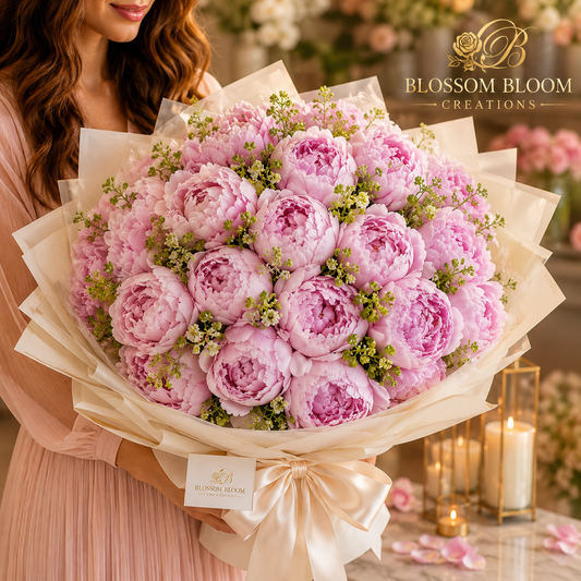 Luxury Pink Peony Bouquet Premium