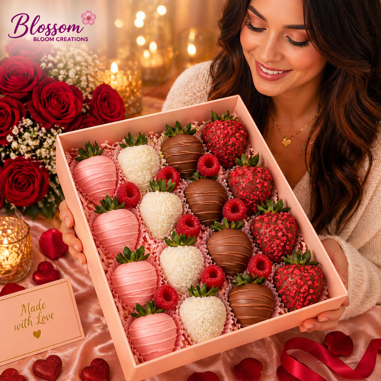 Luxury Assorted Chocolate Strawberry Cherry Box