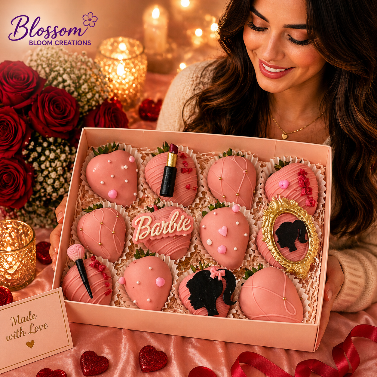 Luxury Barbie-Inspired Chocolate Strawberry Box