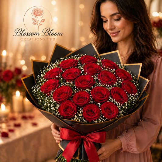 Luxury Red Rose Bouquet – Classic Romance Collection
