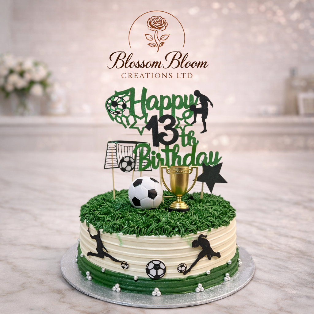 Football Theme Birthday Cake – Personalised Sports Celebration Cake
