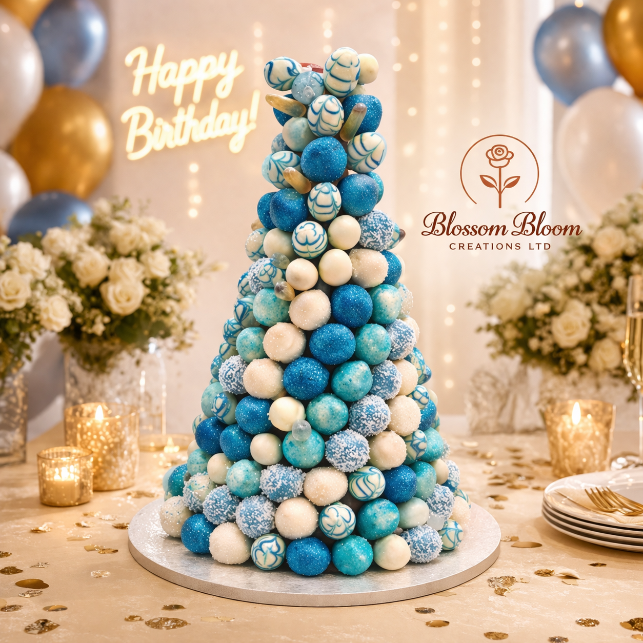 Luxury Chocolate-Covered Strawberry & Grape Delight with Infused Drink Tower