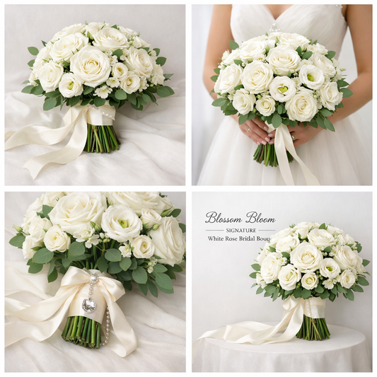 Blossom Bloom Signature Wedding Flower Package – White & Blush Collection