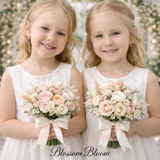 Blush & Ivory Flower Girl Bouquet