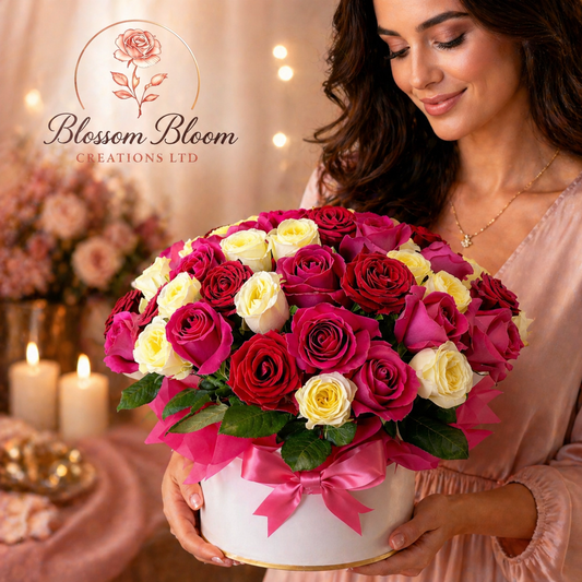 🌸 Luxury Trio Rose Hat Box Collection