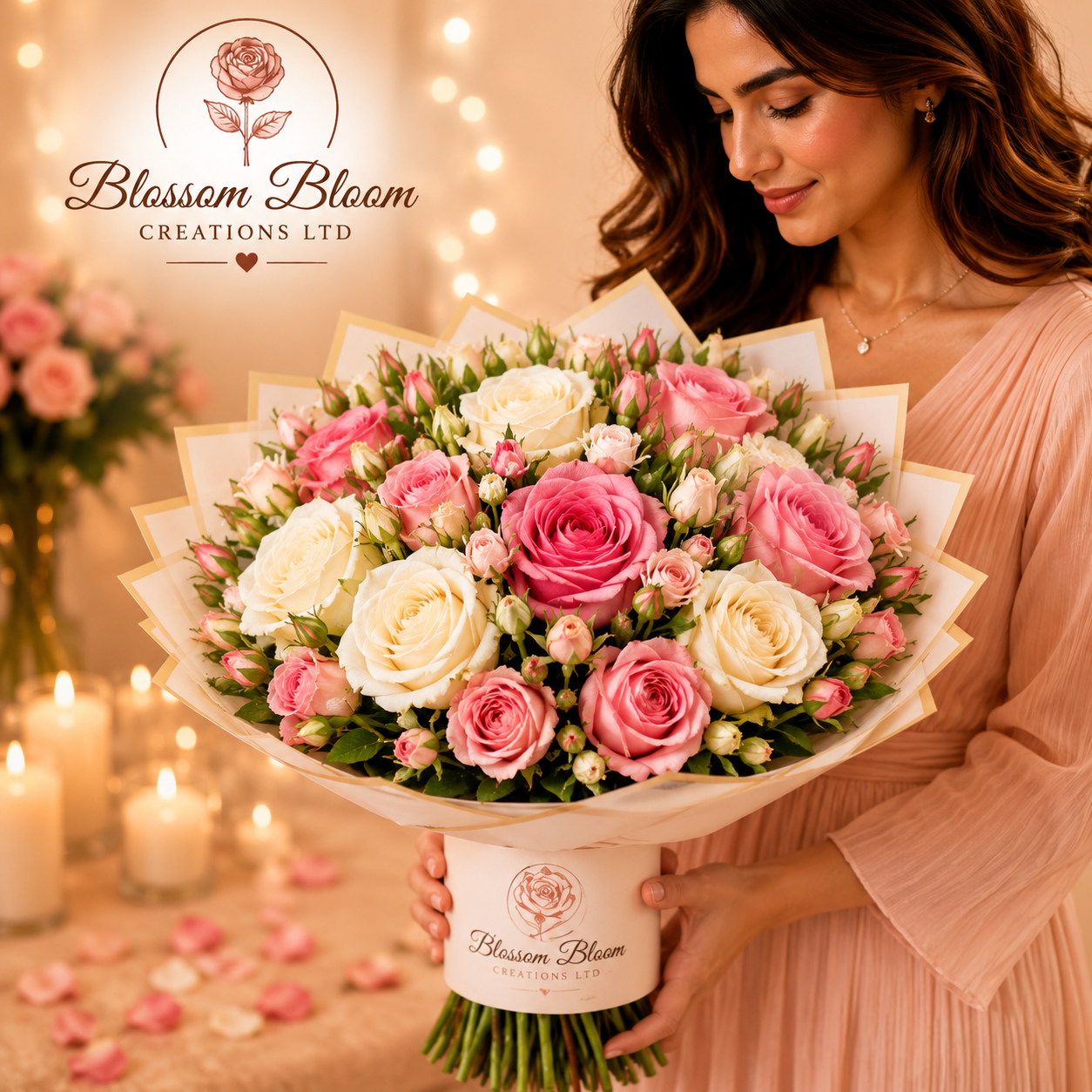 🌸 Blush Elegance Rose Bouquet