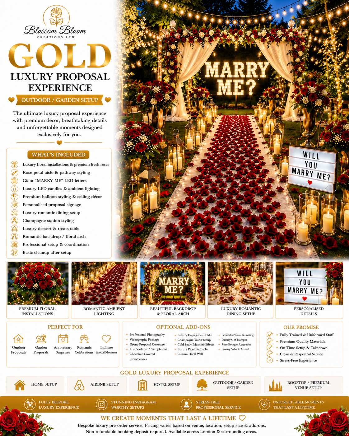 Gold Luxury Proposal Experience