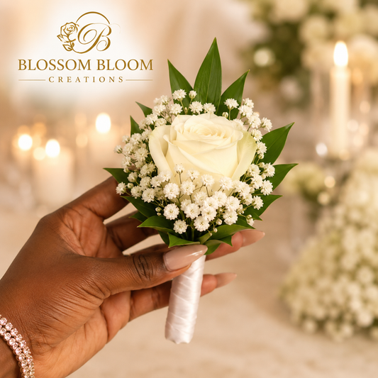 Ivory Elegance Rose Buttonhole