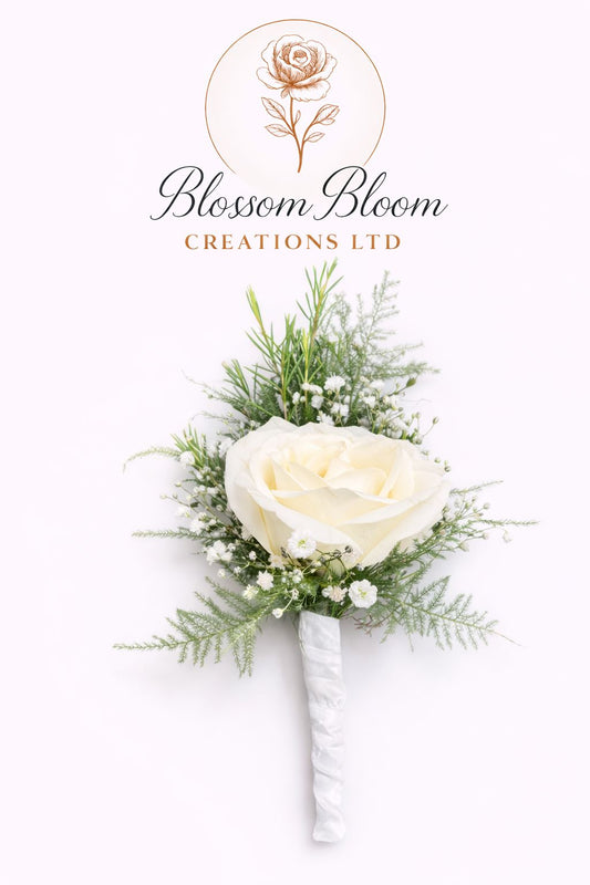 Ivory Elegance Rose Buttonhole